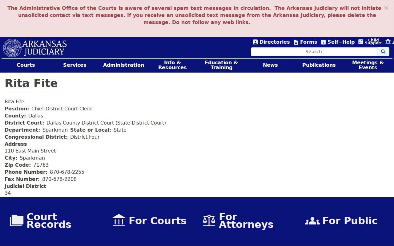Dallas County case search Sparkman chief clerk listing