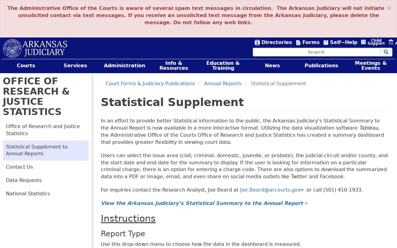 Fordyce court docket county and circuit caseload dashboard