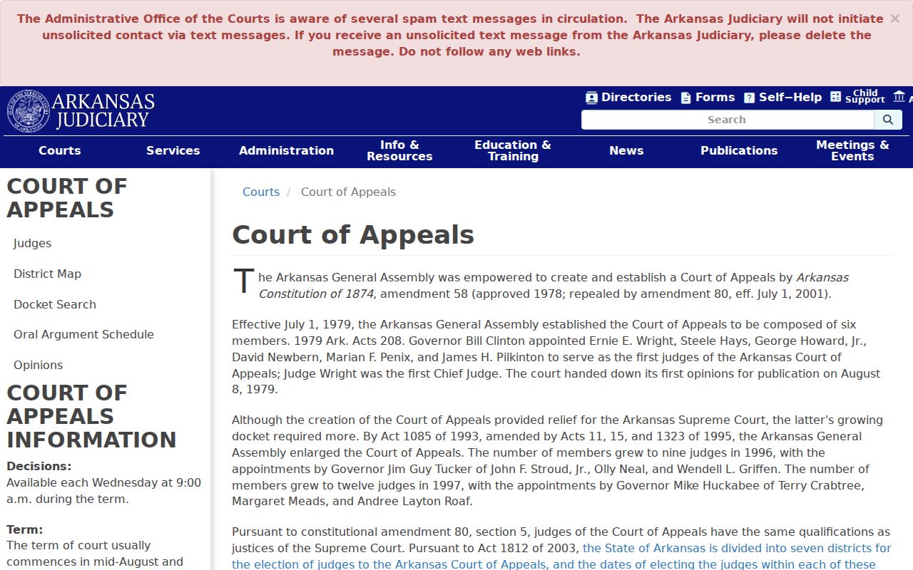 Dallas County court records Arkansas Court of Appeals overview
