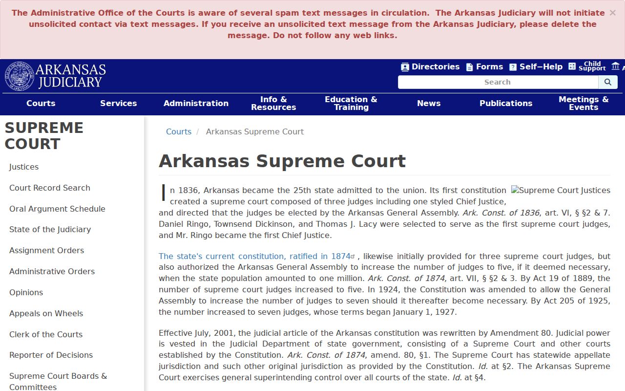 Dallas County court records Arkansas Supreme Court overview
