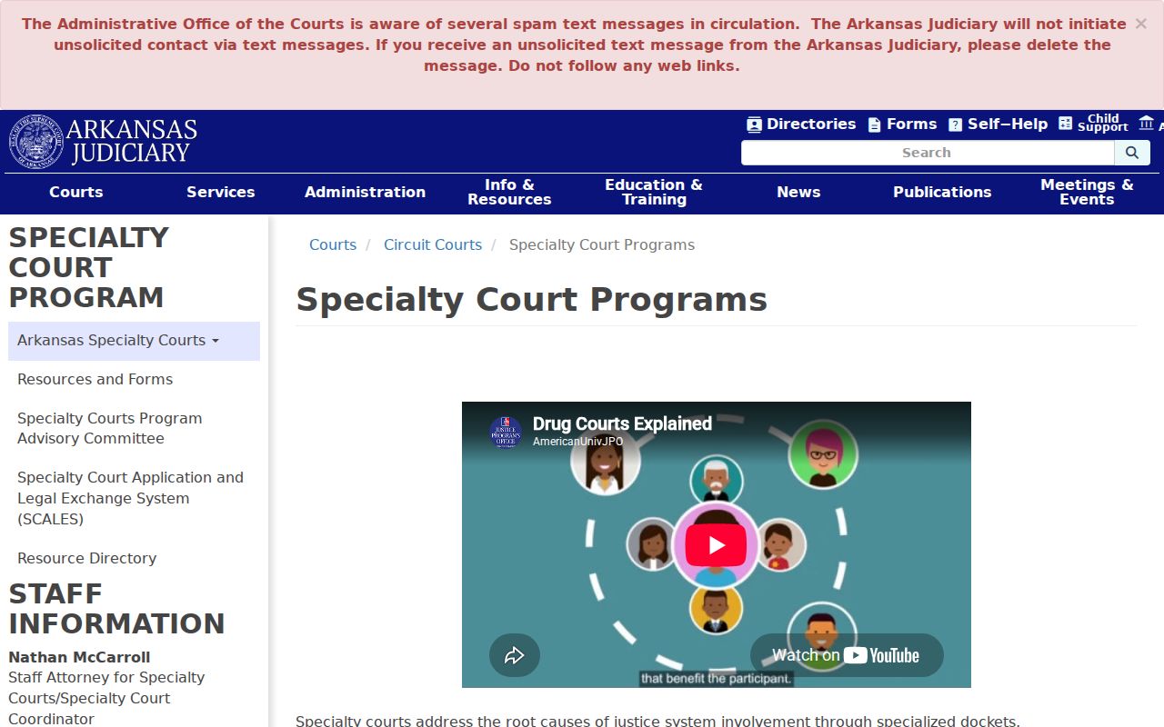 Sparkman court docket and Arkansas specialty court overview